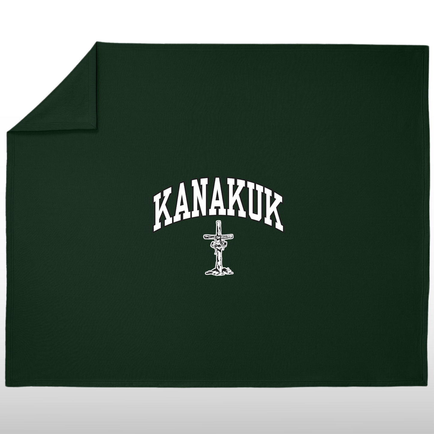 Fleece Sweatshirt Blanket, Forest Green