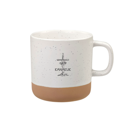 Santos Ceramic Mug, White/Tan