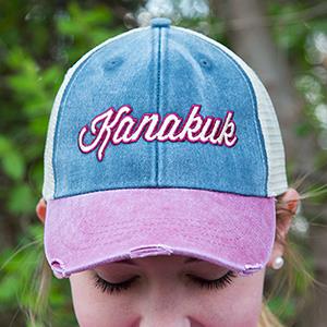 Kanakuk Trucker Hat, Denim/Burg