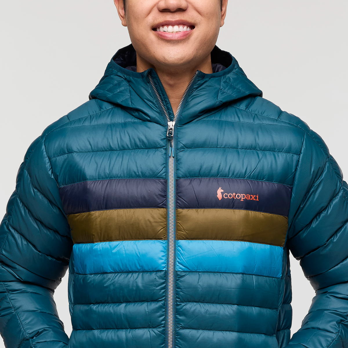 Cotopaxi Fuego Hooded Down Jacket, Abyss Stripes