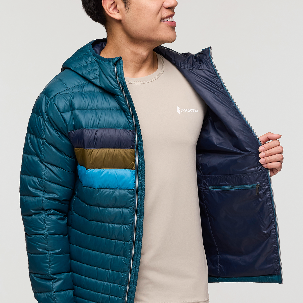 Cotopaxi Fuego Hooded Down Jacket, Abyss Stripes