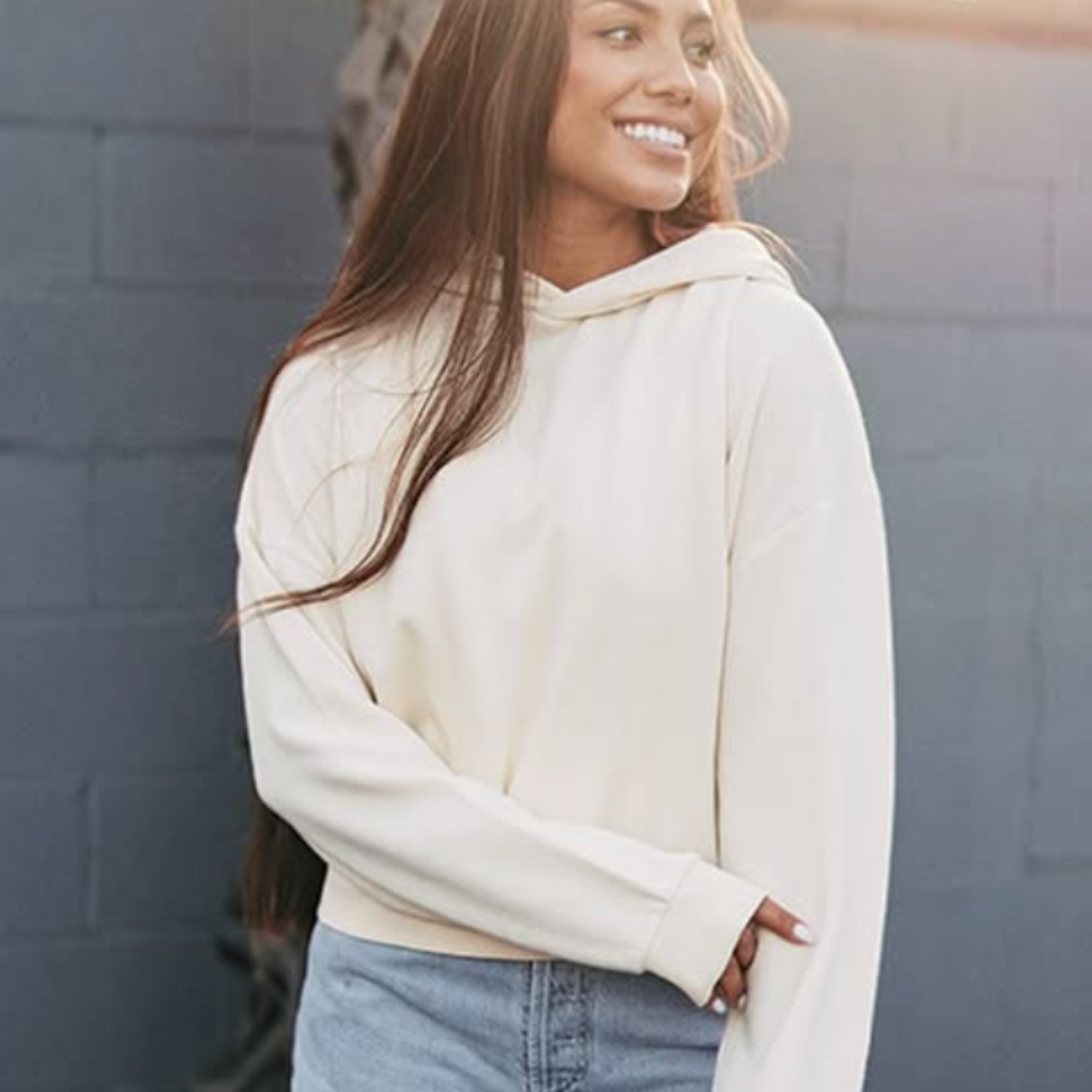 Lightweight Fleece Hoodie - Bone