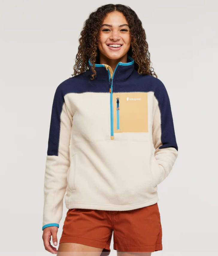 Cotopaxi Women's ½ Zip Fleece Jacket, Navy/Cream