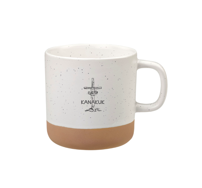 Santos Ceramic Mug, White/Tan