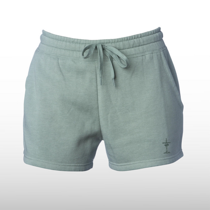 Womens Lightweight Fleece Shorts, Sage