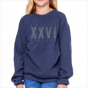 Youth XXVI Crew Sweatshirt, Heather Navy