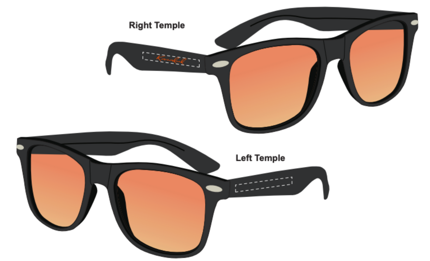 Malibu Sunglasses, Blank/Orange